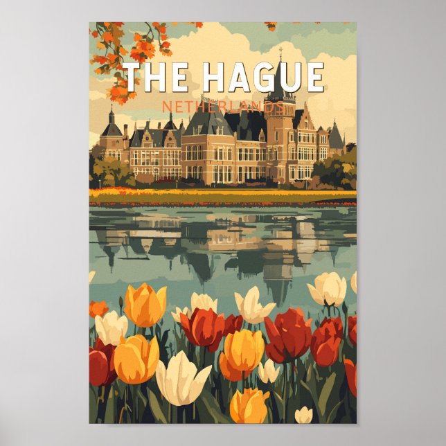 Affiche La Haye Pays-Bas Travel Art Vintage (Devant)