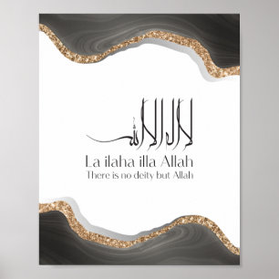 Affiche La ilaha illa-ALLAH Shahada calligraphie arabe mod