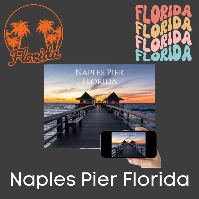 Affiche La jetée Naples En Floride (Sunset at the Naples Pier in beautiful Florida poster)