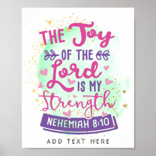 Affiche La Joie Du Seigneur Est Ma Force Personnalisée