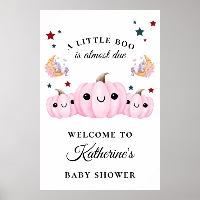 Affiche La Jolie Citrouille Est En Route | Baby shower d'H (Devant)