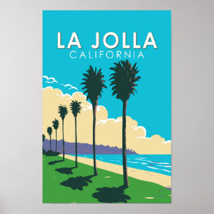 Affiche La Jolla California Travel Art Vintage