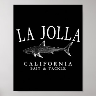 Affiche La Jolla Californie Requin Blanc Art Vintage