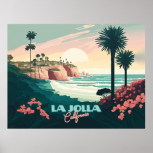 Affiche La Jolla Cove San Diego California Retro