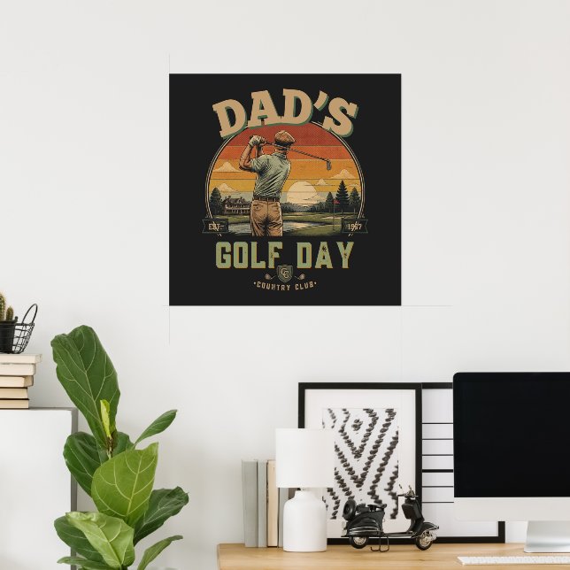Affiche La journée de golf de papa (Bureau à domicile)