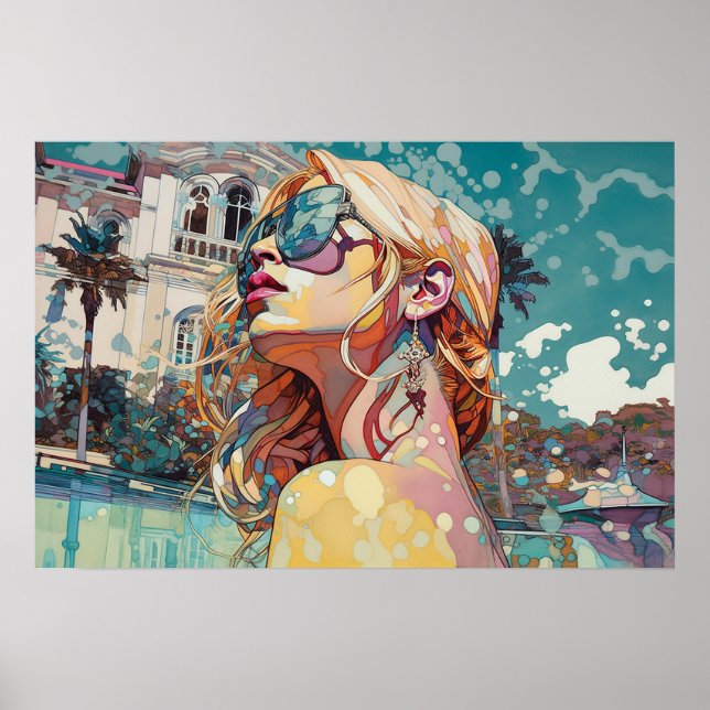 Affiche La journée de Rachel à la piscine (Devant)