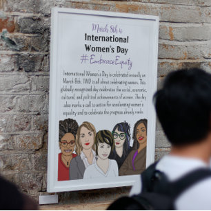 Affiche La Journée internationale de la femme est le 8 mar