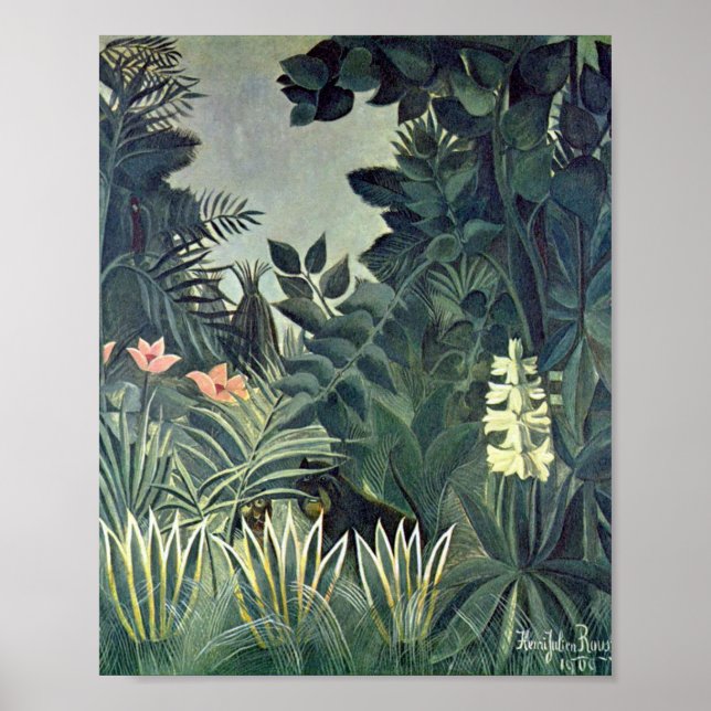 Affiche La jungle équatoriale par Henri Rousseau (Devant)