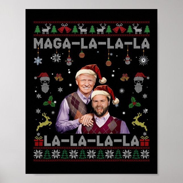 Affiche La La Donald Trump Potus 47 Swea de Noël laid (Devant)