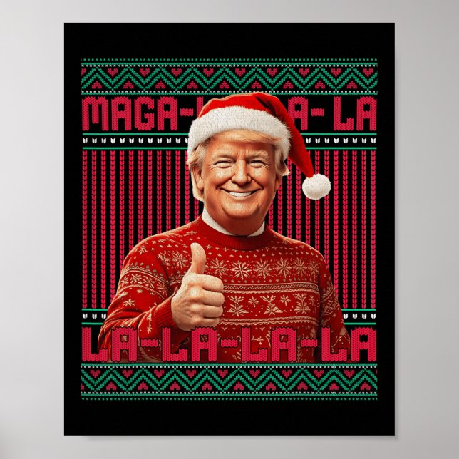 Affiche La La Donald Trump Potus 47 Swea de Noël laid (Devant)