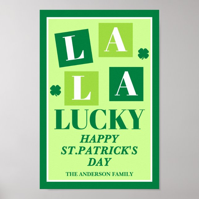 Affiche La La Lucky St. Patrick’s Day Wall Art Print (Devant)