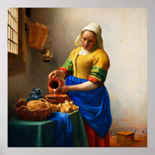 Affiche La Laitière de Johannes Vermeer