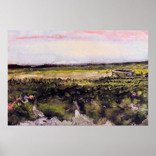 Affiche La lande avec une brouette par Vincent van Gogh (Devant)