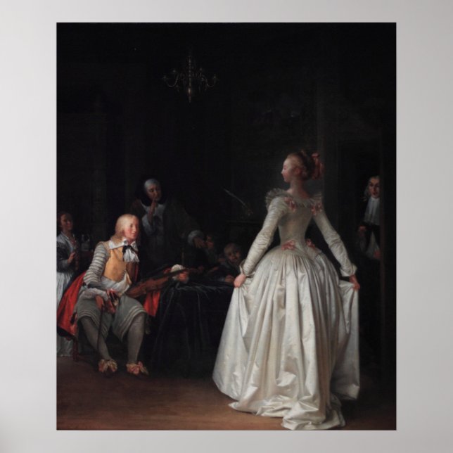 Affiche La leçon de danse - Fragonard Rococo Art (Devant)