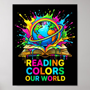 Affiche La lecture colore notre monde astronaute spatial