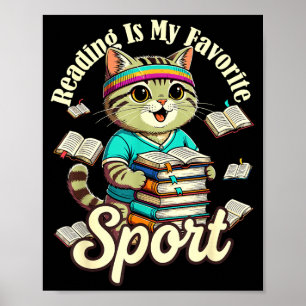 Affiche La lecture est badge de sport préféré amateur de c