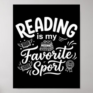 Affiche La lecture est le sport favori de la bibliothécair