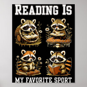 Affiche La lecture est le sport préféré cottagecore drôle