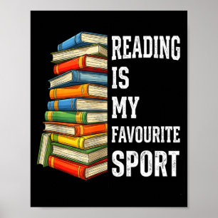 Affiche La lecture est le sport préféré livre amusant pile