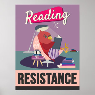 Affiche La lecture est ma résistance - Retro Styled Print