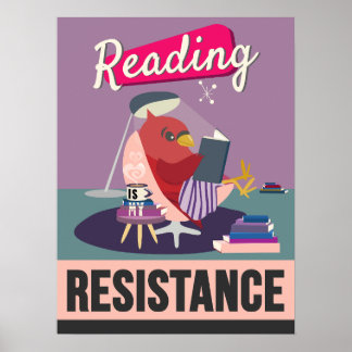 Affiche La lecture est ma résistance - Retro Styled Print