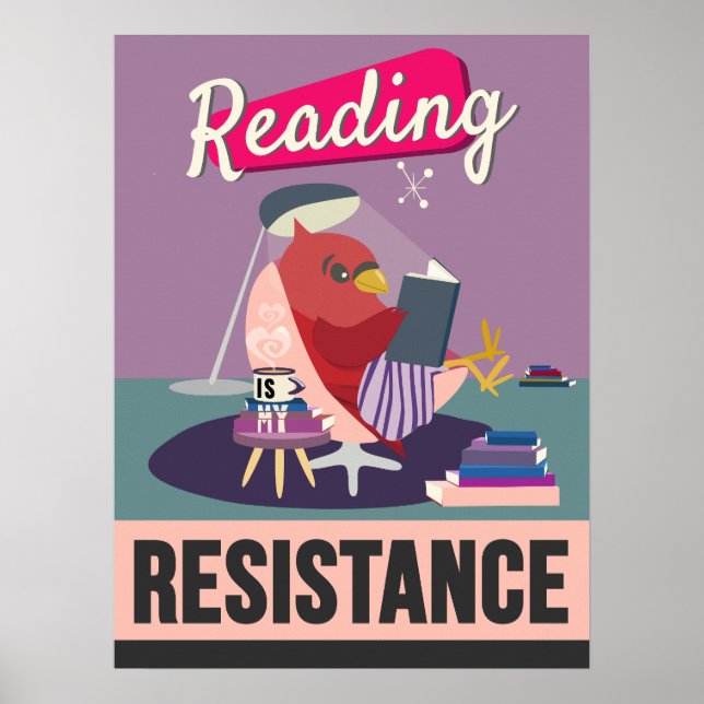 Affiche La lecture est ma résistance - Retro Styled Print (Devant)