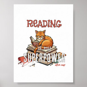 Affiche La lecture est mon super pouvoir Cadeau pour amate