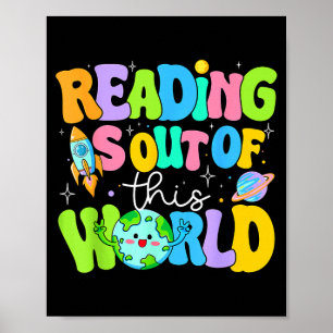 Affiche La lecture mignonne est hors de ce monde des livre
