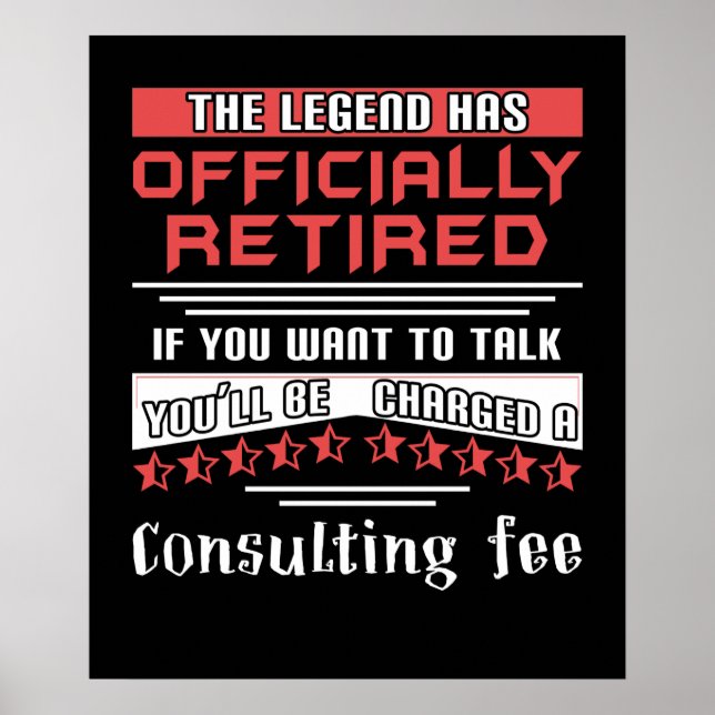 Affiche La Légende A Officiellement Retraité Une Retraite  (Devant)