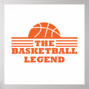 Affiche La légende du basketball boule orange