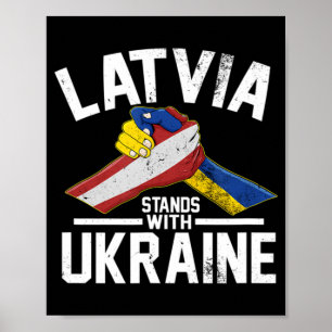 Affiche La Lettonie Est Avec L'Ukraine Pavillon Latvien Uk