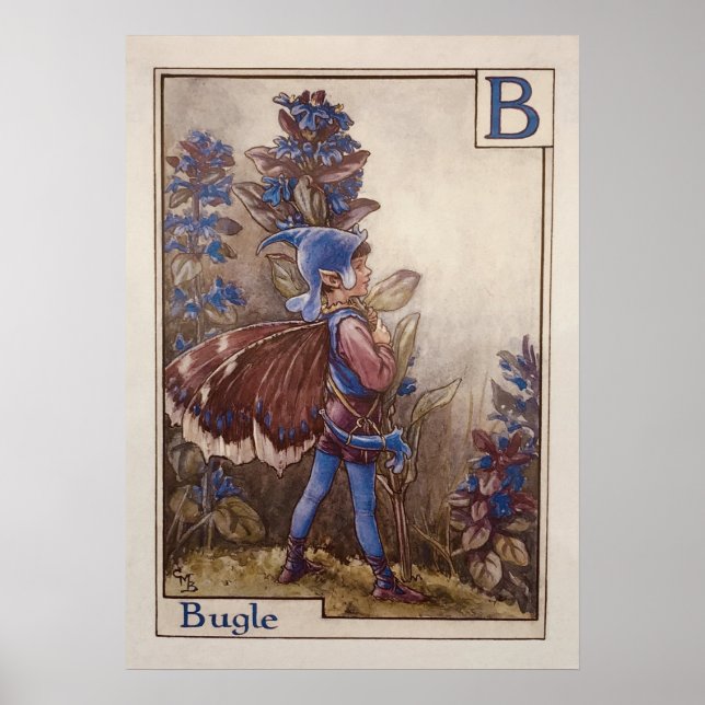 Affiche La Lettre B - Bugle - par Cicely Mary Barker (Devant)