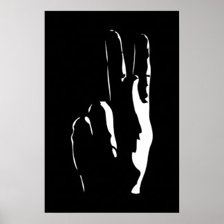 Affiche la lettre K en langue des signes