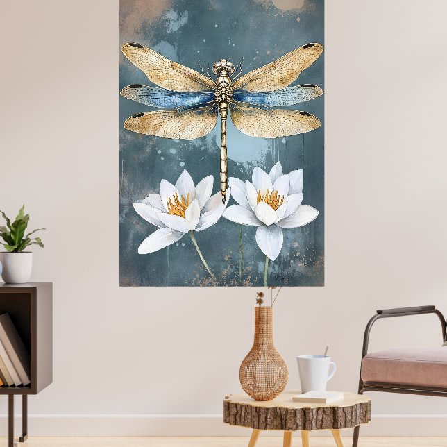 Affiche La libellule est un insecte aquatique fascinant (Salon 3)