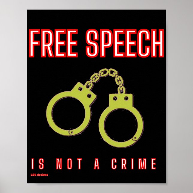 affiche "LA LIBERTÉ D'EXPRESSION N'EST PAS UN CRIM (Devant)