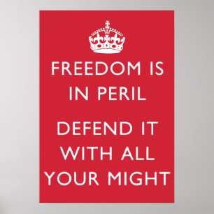 Affiche la liberté est dans le péril le défendent avec