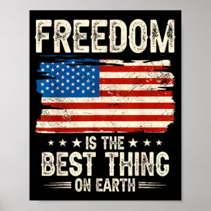 Affiche La liberté est la chose sur terre drapeau usa