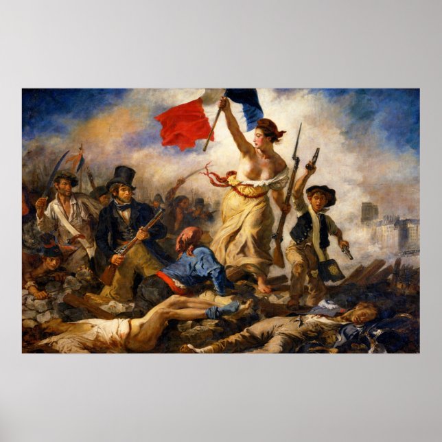 Affiche La Liberté guidant le peuple d'Eugène Delacroix (Devant)