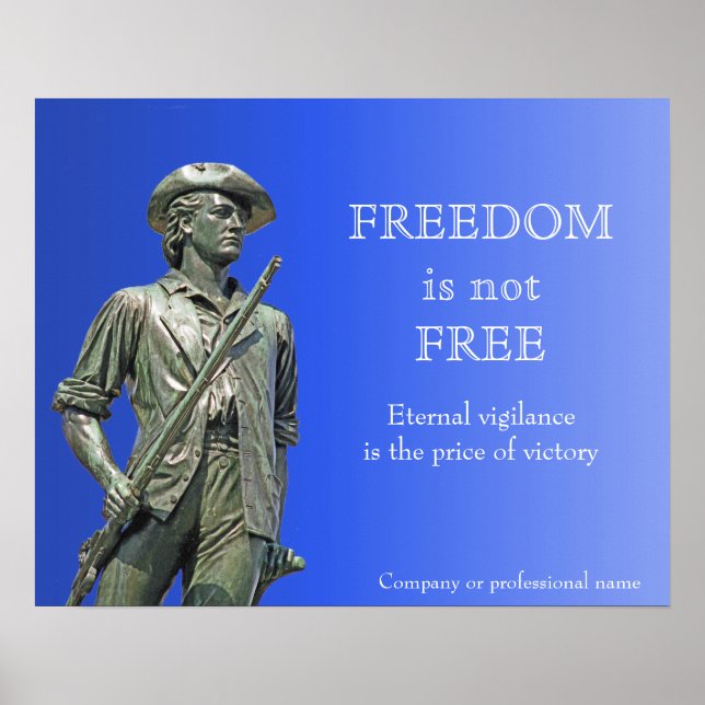 Affiche La liberté n'est pas gratuite - Statue du Minutema (Devant)
