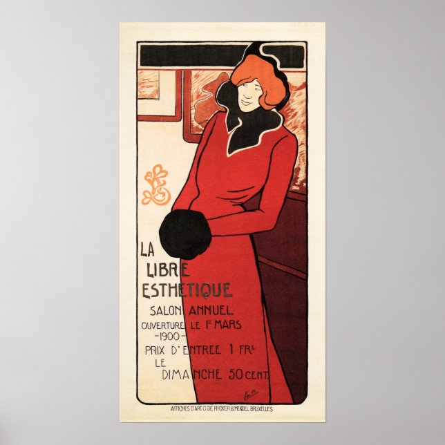 Affiche LA LIBRE ESTHÉTIQUE Belge Beauty Exposition 1900 (Devant)