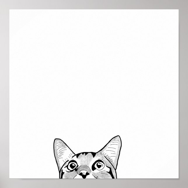 Affiche La ligne faciale à demi-chat (Devant)