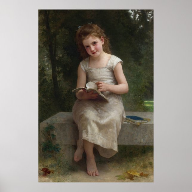 Affiche La Liseuse par William-Adolphe Bouguereau (Devant)