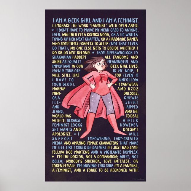 Affiche La Litanie de la fille Geek pour le féminisme (Devant)