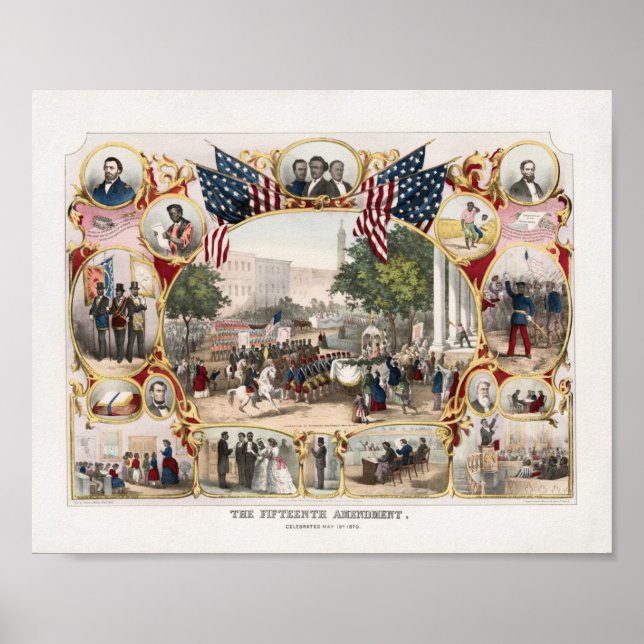 Affiche La Lithographie de célébration du quinzième amende (Devant)