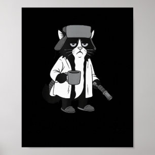 Affiche La litière est pleine Citation drôle de chat humou