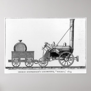 Affiche La locomotive de George Stephenson, Rocket, 1829