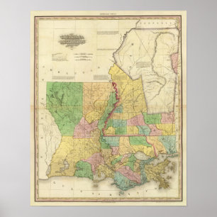 Affiche La Louisiane et le Mississippi