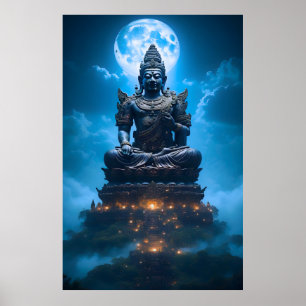 Affiche La lumière de la pleine lune du Bouddha
