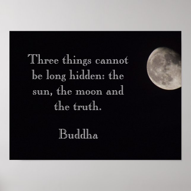 Affiche La lune et la vérité - Citation de Bouddha - Impre (Devant)