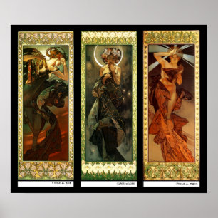 Affiche La lune et les étoiles by Alphonse Mucha